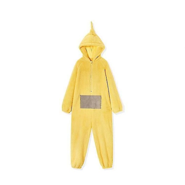 Teletubbies One Piece Pyjamas Vuxen förtjockad korallfleece Yellow Yellow S