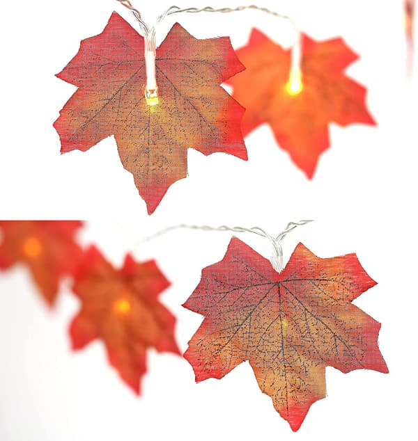 Syyskoriste 3 metriä 20 LED-valoa Syyslehti Garland Maple Le