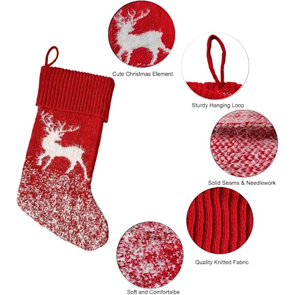 Julstrumpor Kabelstickade julstrumpor, 4-pack 16.