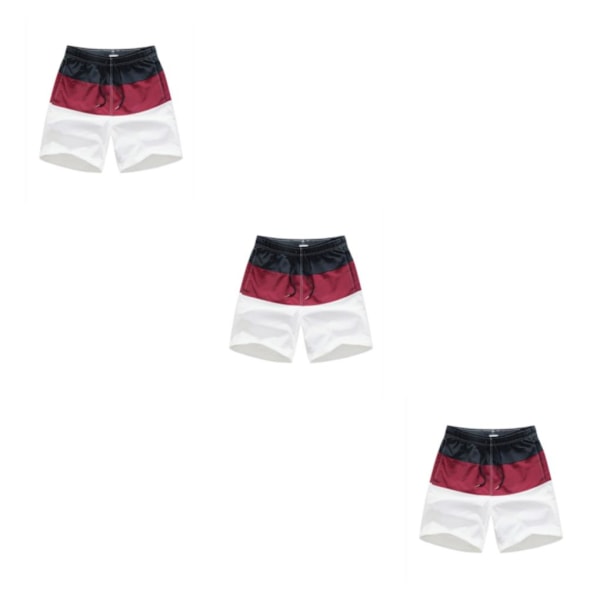1/2/3/5 Andningsbara och snygga shorts för män - för sommaren Wine Red and Black XL,1 Wine Red and Black XL,1 3PCS