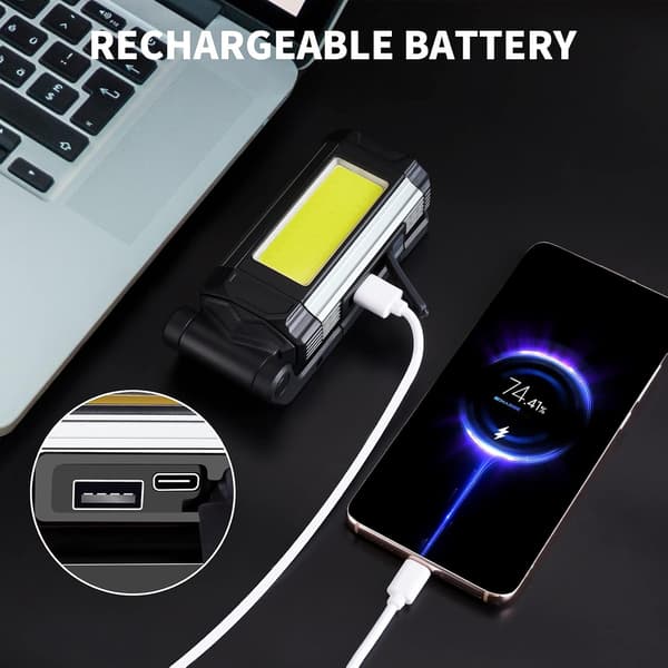 Laderbar LED-arbeidslampe, COB-områdelys med magnetisk base