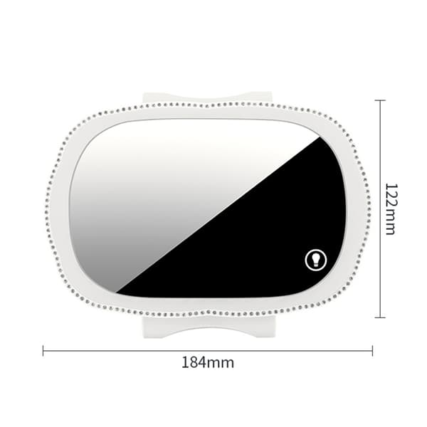 LED Makeup Spejl til Bil Solskærm Dæmpbar Spejl Genopladeligt Makeup Spejl hvid white