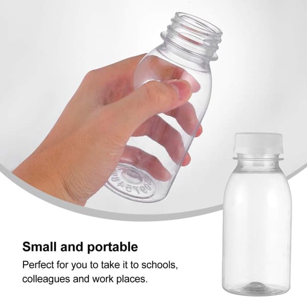 10 st 250 ml mjölkflaskor med lockjugs transparenta burkar plast juiceflaskor behållare för fester hem utomhus resor