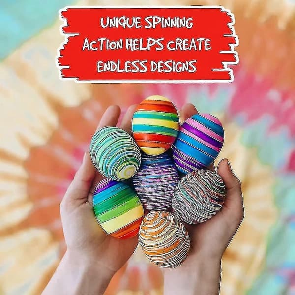 The Eggmazing Easter Egg Mini Dekorationssett Kunst- og Håndverkssett - Inkluderer Eggdekorasjonsspinner og 6 Markører [emballasjen kan variere]