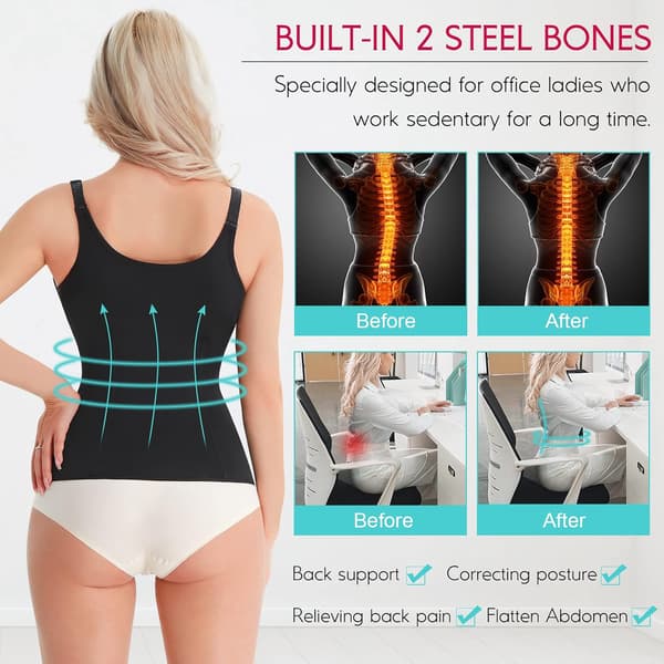 Taljetræner Korset til Kvinder Mavekontrol Sport Træning Body Shaper Sort M