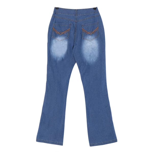 Dame lavtsittende slengbukser stretch jeans Bell Bottoms Mørkeblå Mörkblå S