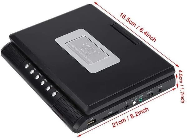 Bærbar DVD-spiller med HD stor skjerm roterende skjermspiller + Gamepad DE