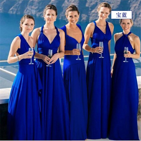 Flera slitage-rep Cross Backless Sexig Bandage One-Piece Klänning Lång Klänning Sapphire Blue Sapphire Blue M