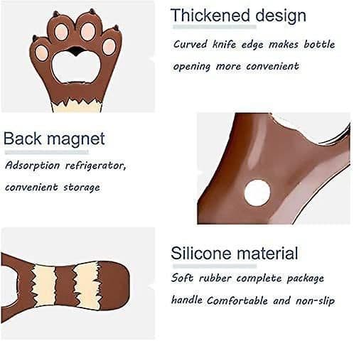 Cute Cat Claw Shaped Bottle Opener Refrigerator Magnet Beer Openers Brown