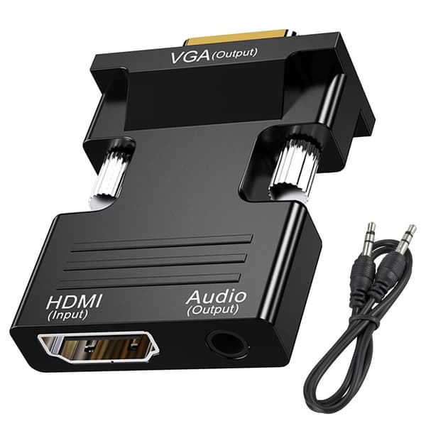 HDMI–VGA-sovitin 3,5 mm:n AUX-liitännällä 64