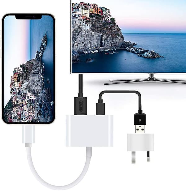 HDMI-adapter, HDMI-adapter för iPhone 1080p Lightning Digital AV-adapter, HDMI-synkroniseringsskärm HDMI-kontakt för iPhone & iPad