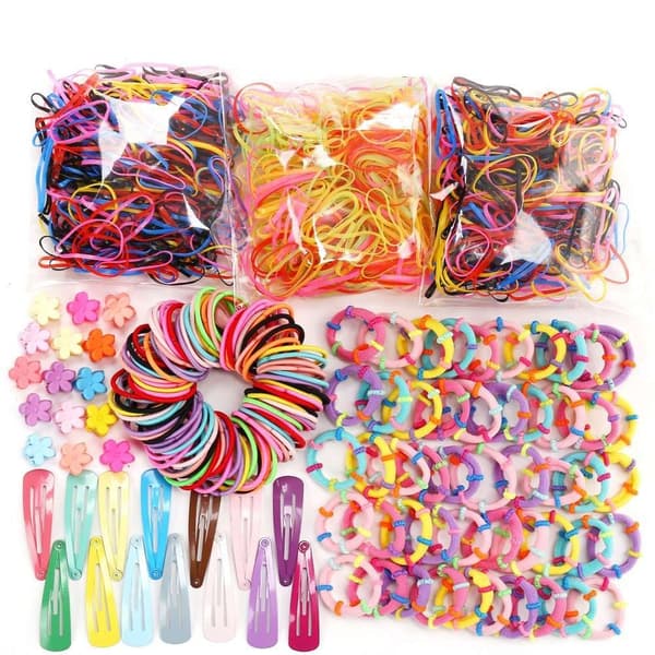 Allt-i-ett Kit: 780 Delar Hårsnoddar, Hårklämmor Multicolor multifärg