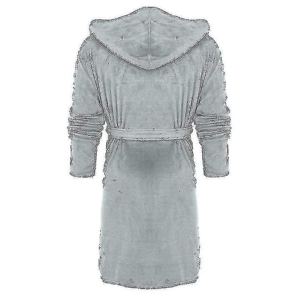 2024 Vinterfleece morgonrock Dam morgonrock Huva Fluffig Handdukspläd Badrock Grå Grey Grey 3XL