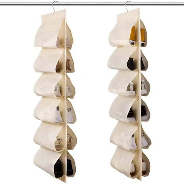 Hängande Skoförvaring Garderobsorganiserare beige