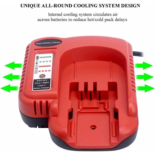 För Black & Decker BDFC240 9.6V-24V Elverktyg Nimh Nicd Batteriladdare