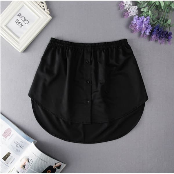 Fake hirt Tail Blus Fåll Kjol Tröja Extender Avtagbar 1st black black S