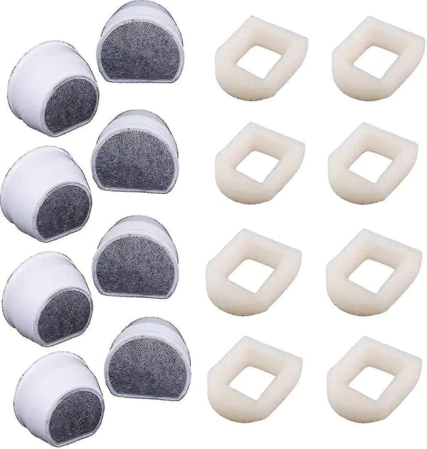 16-pack skumförfilter och kolfilter kompatibelt med Petsafe Drinkwell Fountain Inox 360 Avalon