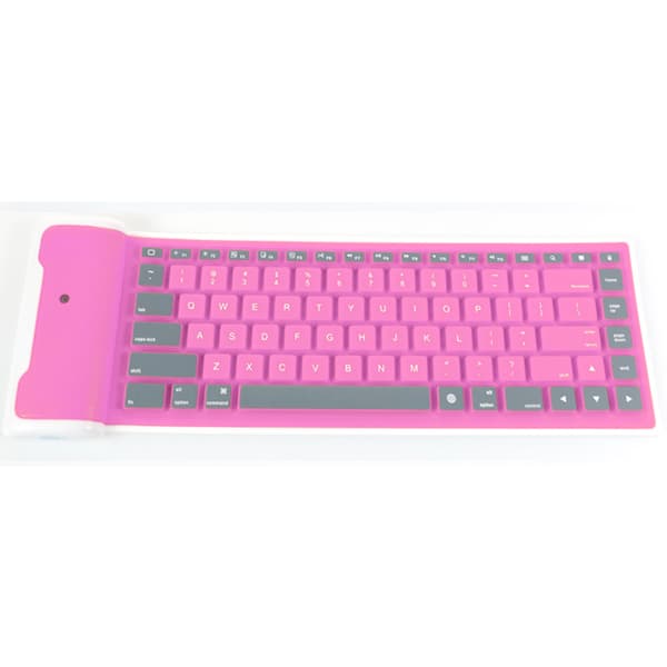 Sammenleggbart, bærbart, stille klikk, silikon, vanntett, sammenrullet tastatur, slankt, oppladbart, lite tastatur for PC, bærbar datamaskin