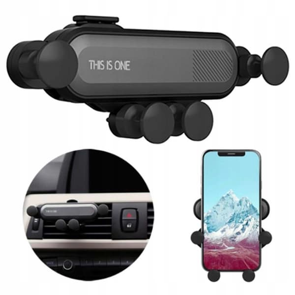 Autoteline auton tuuletusritilään, musta black