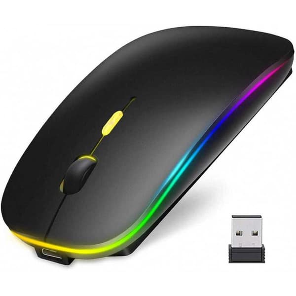 Ladattava langaton hiiri RGB-valaistuksella Vit