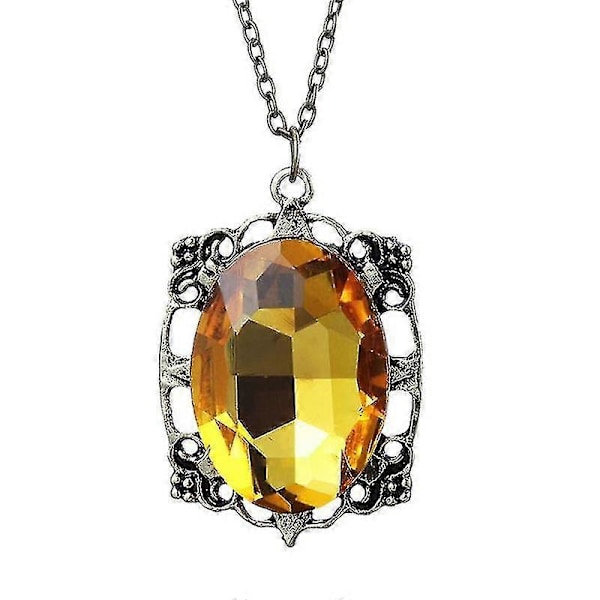 The Vampire Diaries Halsband Elena Gilbert Halsband för Kvinnor Film Smycken Charm Katherine Klaus Forbes Blå Sten Choker 010 yellow