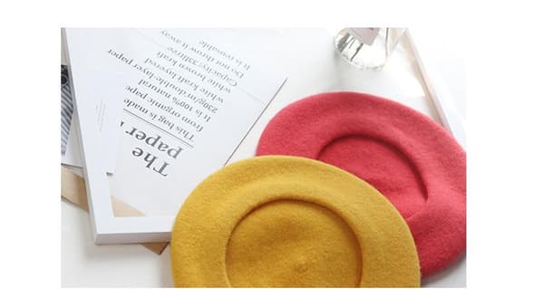 Hatt dame vinter basker, ullbasker, varm hatt ull strikket hatt, gul