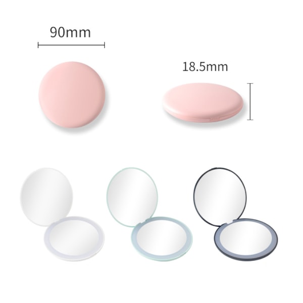 spegel Bärbar sminkspegel med led ljusring liten skönhetsförstoringsglas fyllning ljus bälte Green