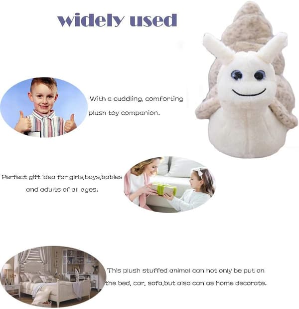 7 tum plysch snigel gosedjur, söt mjuk sovande snigel plysch