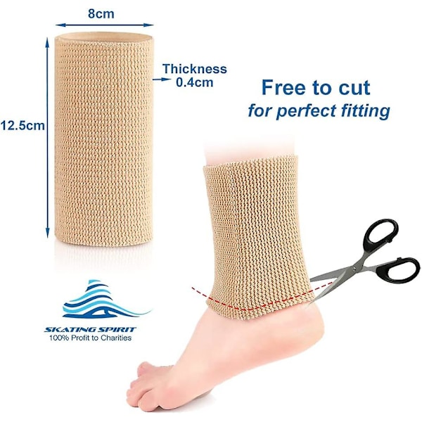 Skating Spirit Ankle Gel Sleeves (1 par) - Ankelskydd för konståkning, isåkning, rullskridskor, hockey, inlines och skidor med hårda pjäxor Beige
