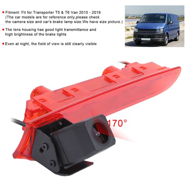 Peruutuskamera LED-jarruvalolla, vedenpitävä, sopii Transporter T5 T6 Van 2010–2019