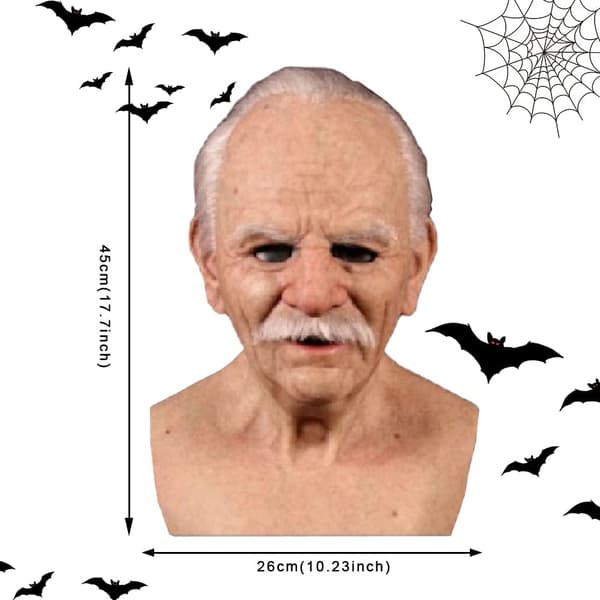 Halloween Latexmaske, Gammel Mann Dekor Realistiske Masker B