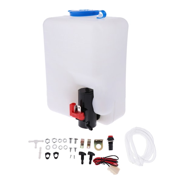 Bilvindrutespolare flasktanksats med jetledningar Vattenpumpslang 12V 1,5L vindrutespolare reservoarpumpflaska
