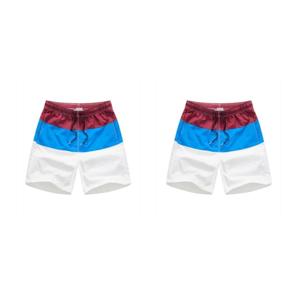1/2/3/5 Andningsbara och snygga shorts för män - för sommaren Blue and Wine Red XL,1 Blue and Wine Red XL,1 2PCS