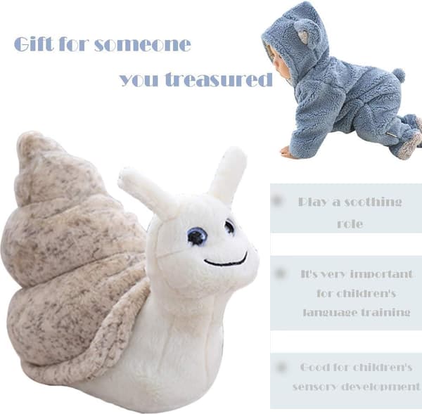 7 tum plysch snigel gosedjur, söt mjuk sovande snigel plysch