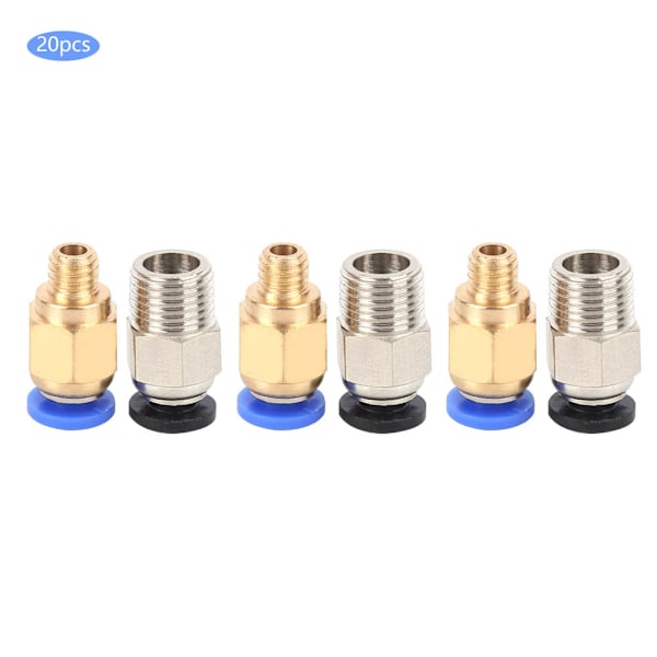 20 stk Pneumatiske Koblinger Rette Push Connect for Bowden Ex 3D-skriver PC4‑M10/PC4‑M6