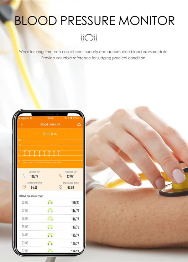 Smartklocka aktivitetsarmband med puls, sömnmonitor, stegräknare