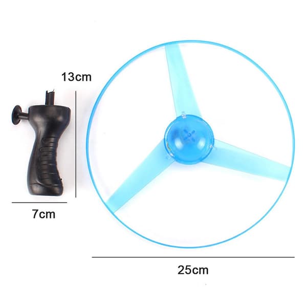 3 st LED-belysning Flygande Disc Propeller Helikopter Leksaker Dra String Flygande Fat UFO Snurrande Topp Leksak Barn Utomhus Kul Spel