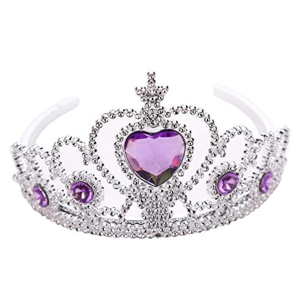Krone og tryllestavsett for prinsessekostymefest, tilbehør for barn/jenter/barn (alle rosa), 6-pakning
