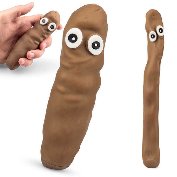2-Pack - Stressboll / Klämboll - Bajskorv - Stretchig Brown Brun