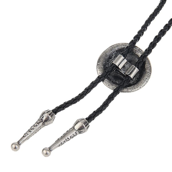 2x Antik Daisy Metallhänge Läder Bolo Tie Halsband Slips Cowboy Dans