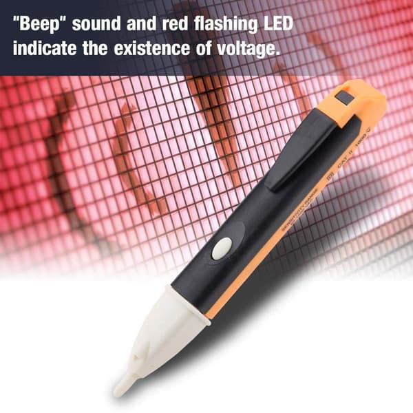 Spenningdetektor Testpenn Spenningstester Led Yellow Gul