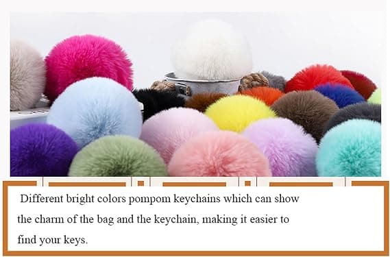 Jul Blød Pom Fluffy Nøglering Plysbold Nøglering Taske Charm