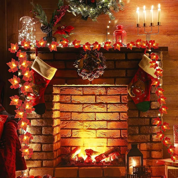 Syyskoriste 3 metriä 20 LED-valoa Syyslehti Garland Maple Le