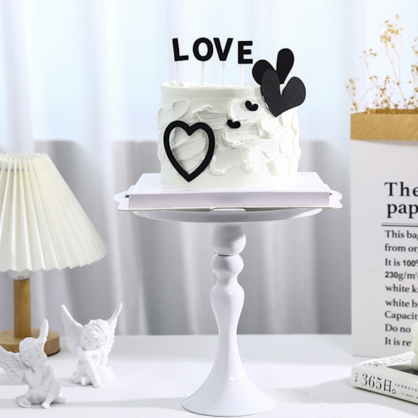 4Set Cake Topper Heart Cake Topper för jubileum, födelsedag,