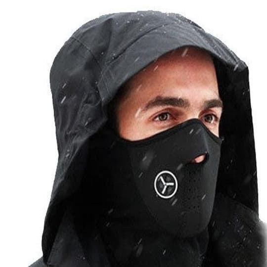 Kasvomaski venttiilillä / Laskettelumaski / MC-maski - Neopreeni Musta Black one size