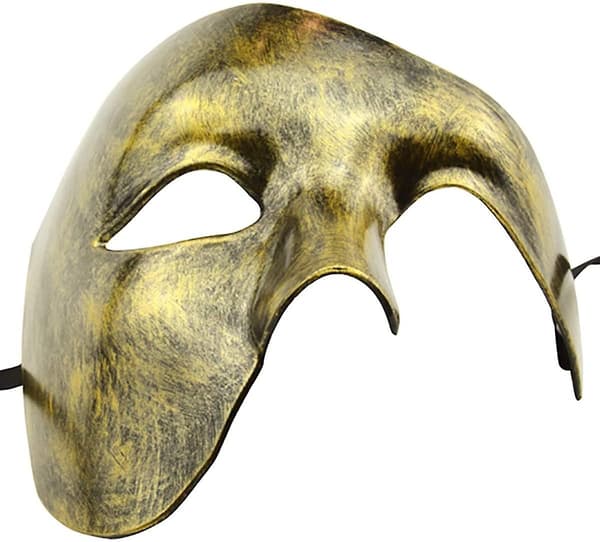 Naamio miehille Halloween Oopperan kummitus -naamiaisnaamio Gold