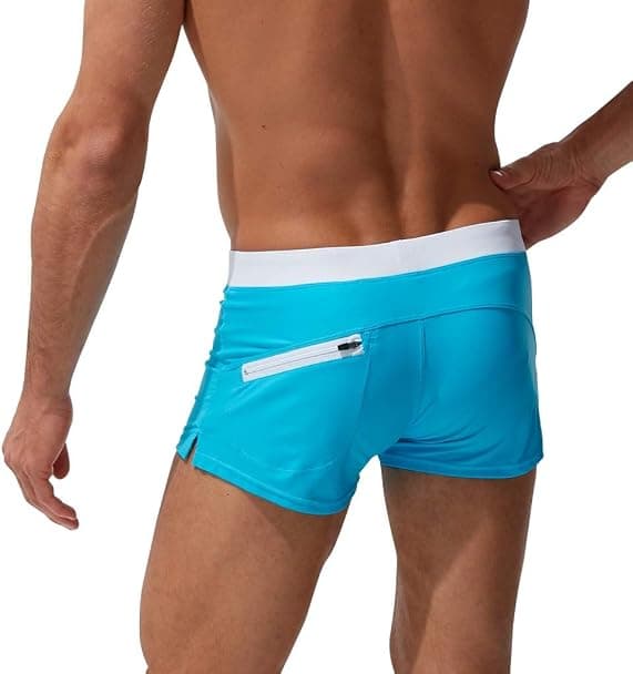 Badbyxor Herr Badshorts för Herr Andningsbara Badbyxor Byxor Solid Badkläder Strandshorts Slim Wear L L Blue