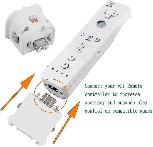 2 Motion Plus Adapter Sensor for Wii Remote Controller, Motion Plus Adaptor Accelerator Erstatning for Wii Motion Plus Adapter White