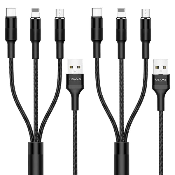 (2 stk.) 3 i 1 (EKSTRA Lang 2 Meter) ladekabel 3-i-1 til alle mobiler MFL