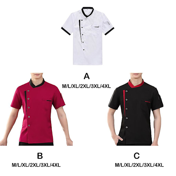 Kockjacka Kockrock Kockuniformer Billiga Toppar Hotell Matlagningskläder XXL XXL Black